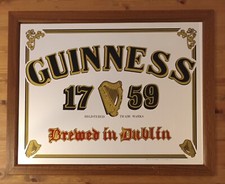 Specchio vintage birra Guinness Irish Stout beer advertising mirror Breweriana