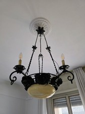 Raro antico lampadario ferro