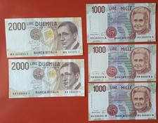 LOTTO DI 5 BANCONOTE