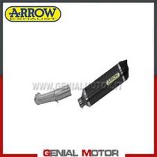 Terminale Scarico + Raccordo Arrow Thunder Alu Nero per KTM Duke 125 2017 > 2020