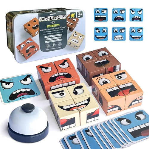 Gioco blocchi legno cubo - legno,