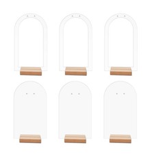 6 pezzi porta orecchini da tavolo con base in legno appeso negozio