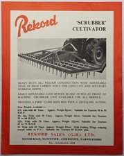 Brochure 1 foglio vintage Rekord ""Scrubber Cultivator"", anni '60