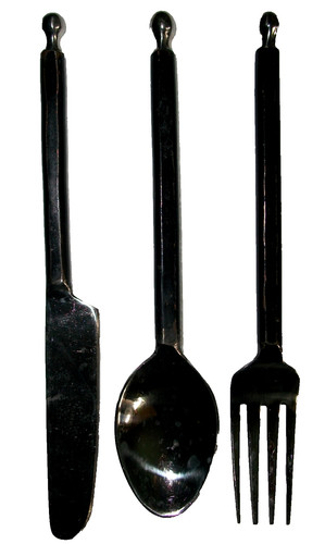 Pomello argento manico nero