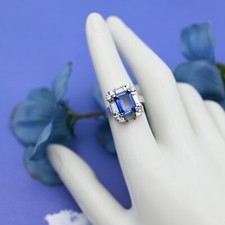 Anello moda blu - , zirconi