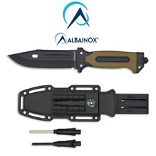 Coltello Albainox Tattico Manico Abs Gomma Lama cm 21 Collezione Scout Bosco