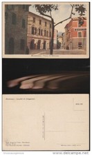 1752) GENOVA BORZONASCA PIAZZA DEL MUNICIPIO NON VIAGGIATA 1920 CIRCA