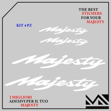 KIT 4 ADESIVI Stickers SCRITTA LOGO YAMAHA MAJESTY 400 250 125 COLORE BIANCO