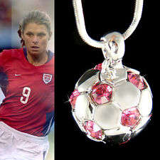 Rosa 3D Calcio Sfera ~ IN Swarovski Cristallo Calcio Donne Ragazze Collana