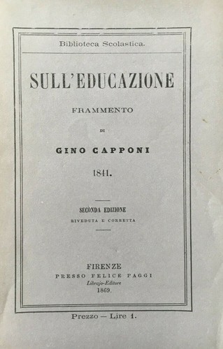 Gino capponi sull educazione - gino, sull'educazione