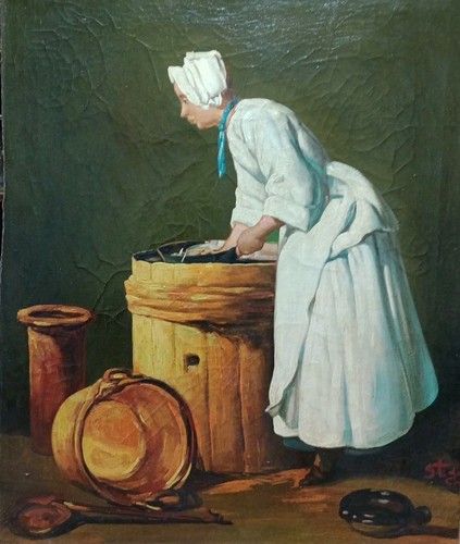 Quadro antico olio tela - “quadro, su