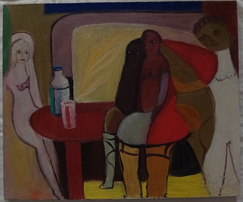 Dipinto donne sedute - donne, un