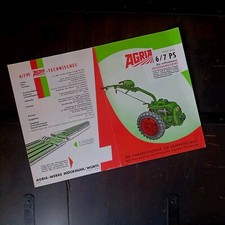 AGRIA WERKE  MOTOZAPPA 6/7 PS DIESEL Brochure originale epoca 1956 OLDTIMER 