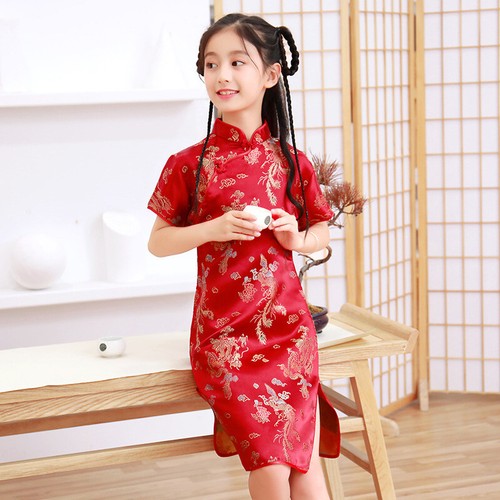 Abito cina rosso bambini - abito,