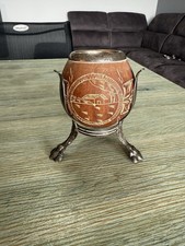 Antique verre à Vin ou Thé artisanal Art Populaire Brésil «  Cuia de chimarrão »