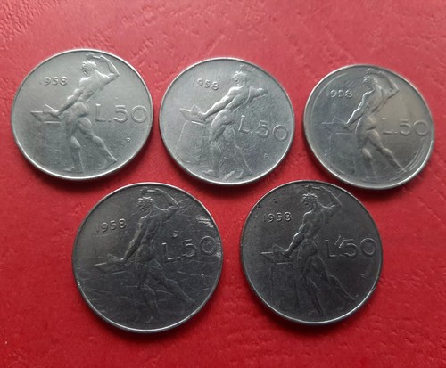Lotto lire 1958 vulcano - 50, 1°