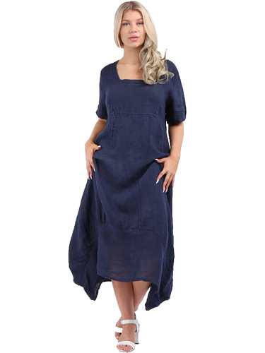 Abito lino italiano lagenlook - abito,