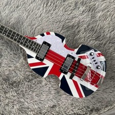 Violino personalizzato 4 corde basso chitarra blu+rosso BBT palissandro tastiera pickup HH