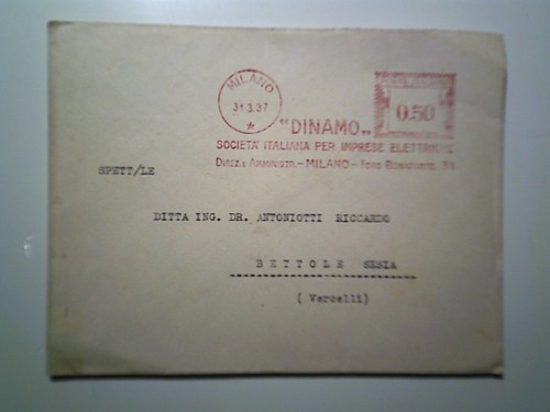 Busta viaggiata dinamo soc - busta,