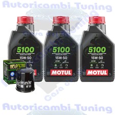 Kit Tagliando Olio Motul 5100 15W50 + Filtro Per Honda VT1100 D2 Shadow 1999