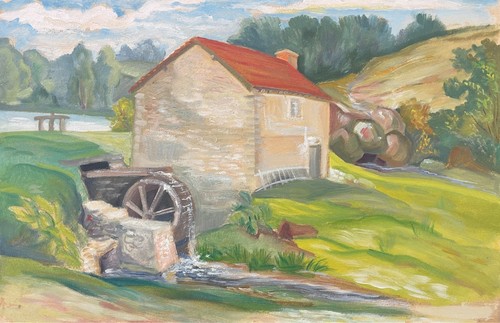 Paesaggio con mulino acqua - paesaggio, ad