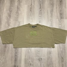 Felpa donna Fenty Puma by Rihanna verde oliva crop manica corta taglia S