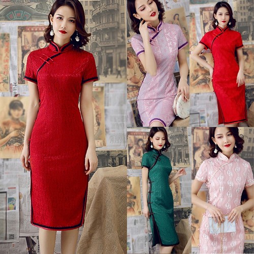 Abiti cheongsam pizzo sottile - abiti,