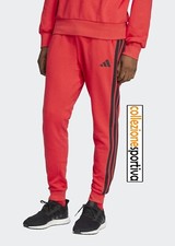 PANTALONI ADIDAS ESSENTIAL 3-STRIPES FRENCH TERRY - JD1880 - col. rosso/nero