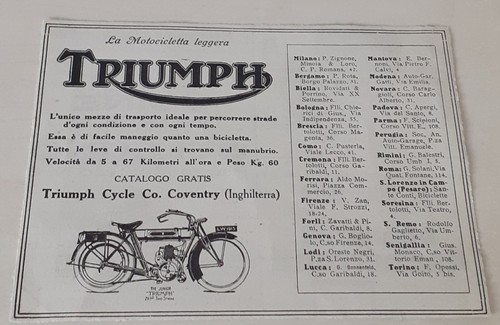 Pubblicità epoca triumph - d'epoca,