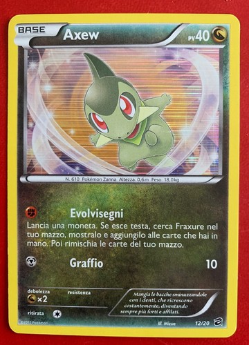 Lotto carte pokemon axew 20 - carte,