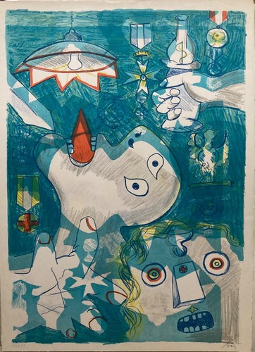 Enrico baj lithographie - enrico,