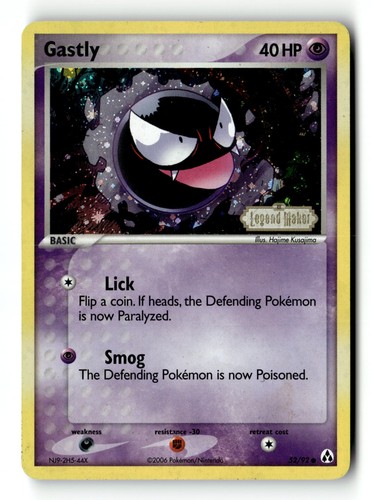 Pokemon card gastly legend - gastly, lp