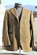 GIACCA TWEED BLAZER DE PAZ BOLOGNA 100% LANA  MADE IN ITALY COLORE MARRONE NOCCI
