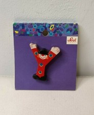 SPILLA Vintage, GIOIELLO ANNI '90 - SEVI, LEGNO, ALFABETO LETTERA Y - PAGLIACCIO