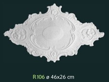 Rosone in gesso bianco per