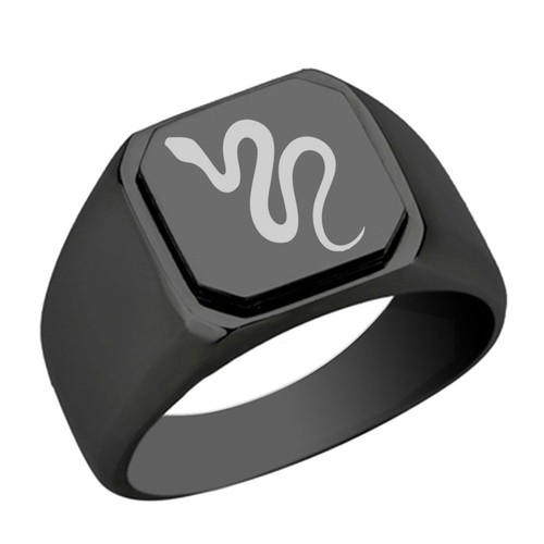 Anello con sigillo serpente - , in