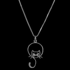 Gatto Ciondolo Zirconi con