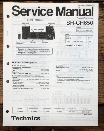 Technics ch650 sound - technics,