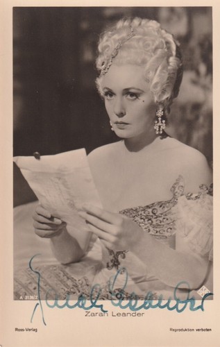 Zarah leander autografo - zarah,