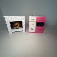 Lotto Barbie Casa dei Sogni 2018 Cucina Lavello Stufa Camino Funzionante