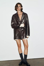 Giacca blazer pelle di agnello