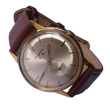 Raro DUGENA anticoc vintage placcato oro 17 rubini cal.1155 (Osco400) tedesco anni 60