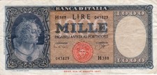 ITALY ITALIA 1000 LIRE 1947 P
