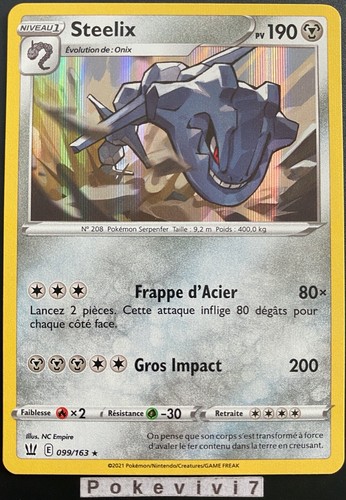 Carte pokemon steelix 099 163 - carte,