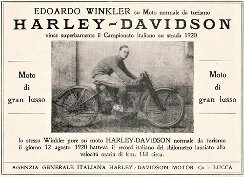 Pubbl 1920 moto harley - pubbl.,
