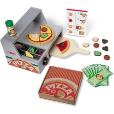 Melissa & Doug Forno della Pizza - Pizzeria Giocattolo in Legno con Cibo Accesso