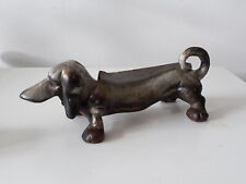 Scultura Statua Antica Cane Bassotto Fermaporta pulisciscarpe in ghisa 33 cmx12
