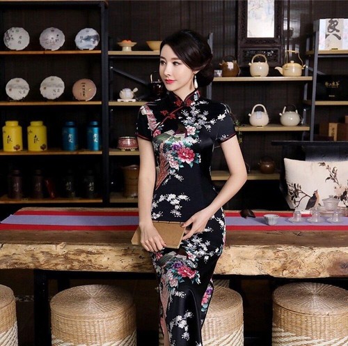 Abito cinese cheongsam - abito, seta
