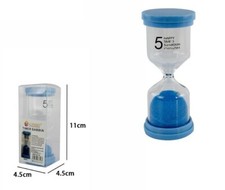 Clessidra In Vetro E Plastica Timer Sabbia Colorata Durata Tempo 5 Minuti dfh