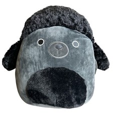 Peluche HTF originale Squishmallows Jettward The Poodle 14" nuovo con etichette nero cane cucciolo